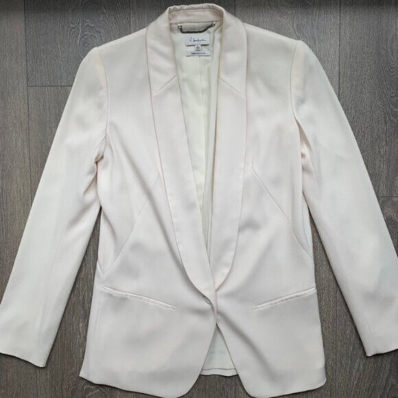 Aritzia Babaton Blazer Structured Jacket Single Button Shoulder pads Ivory 0 - Picture 10 of 16